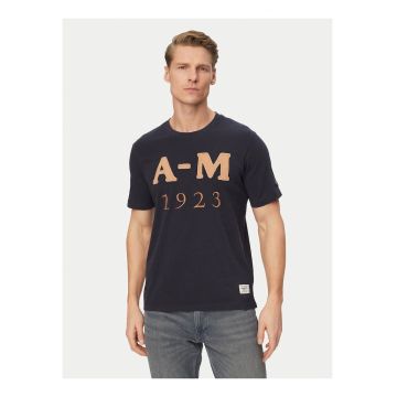 Tricou Barbati -  Alb si Albastru - Bumbac - Regular fit