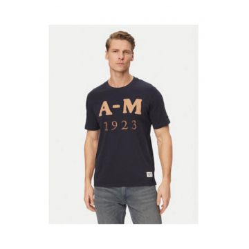 Tricou Barbati -  Alb si Albastru - Bumbac - Regular fit