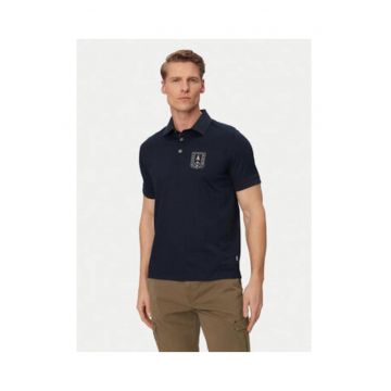 Tricou barbati -  alb si bleumarin - bumbac - maneca scurta
