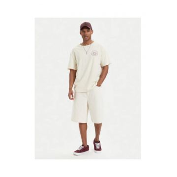 Tricou barbati -  bej - bumbac - imprimeu grafic