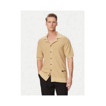 Tricou barbati -  bej - bumbac - maneca scurta