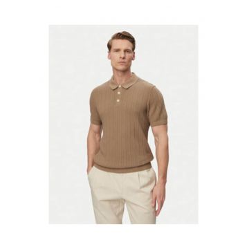 Tricou barbati -  bej - bumbac - maneca scurta