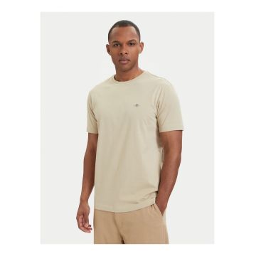 Tricou barbati -  bej - regular fit - bumbac