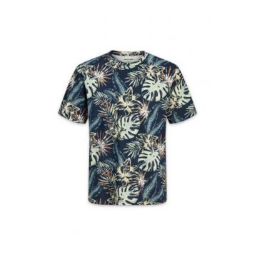 Tricou barbati -  bleumarin - imprimeu grafic - bumbac