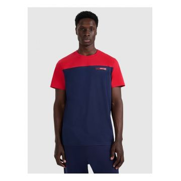 Tricou barbati  bumbac confortabil - bleumarin/rosu