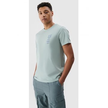 Tricou barbati  imprimat - bumbac 100% - turcoaz - croiala obisnuita - tesatura jerseu