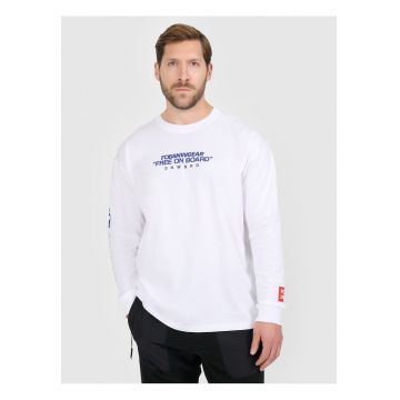 Tricou barbati -  maneca lunga - alb - bumbac
