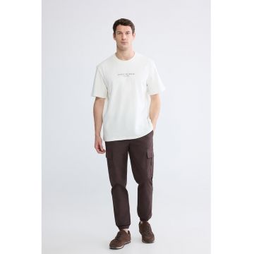 Tricou cu imprimeu text - Alb optic
