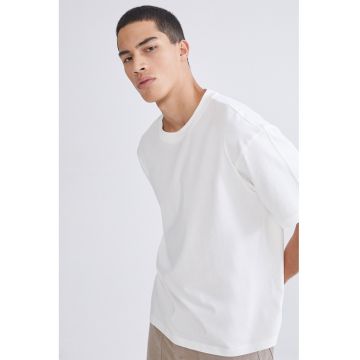 Tricou lejer din bumbac - Alb murdar