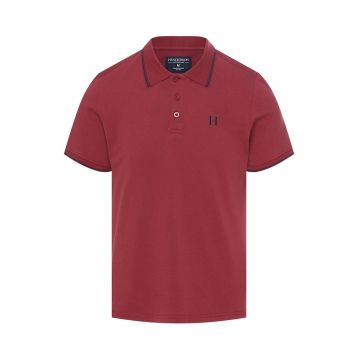 Tricou polo clasic Pass - Visiniu inchis