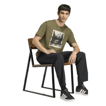 Tricou regular fit cu imprimeu grafic - Alb/Kaki/Gri antracit