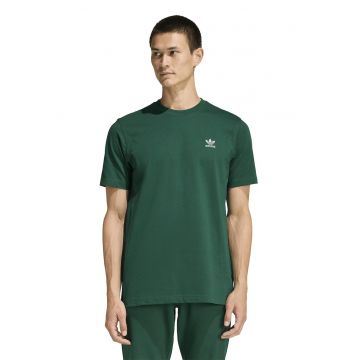 Tricou regular fit din bumbac Trefoil - Verde englez/Alb optic