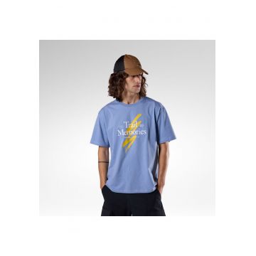 Tricou sport barbati  M GRAPHIC WATERFALL TEE - albastru - Albastru