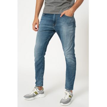 Blugi relaxed fit cu snur Johnson - Bleumarin