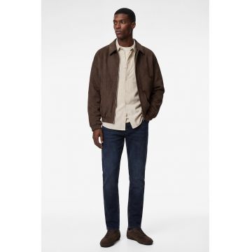 Blugi slim fit cu talie medie - Bleumarin
