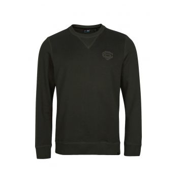 Bluza  croiala regulata - decolteu rotund - bumbac - Negru
