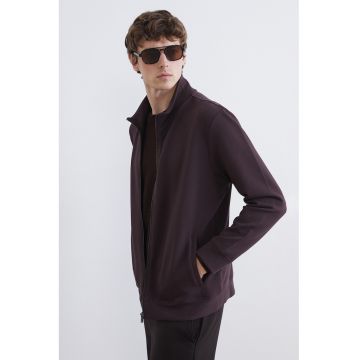 Bluza de trening cu croiala regular-fit si fermoar SouthBlue - Violet pruna
