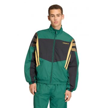 Bluza de trening cu fermoar si logo Santiago - Negru/Galben/Verde sparanghel