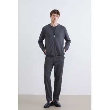 Bluza de trening din amestec de bumbac cu femoar - Gri antracit