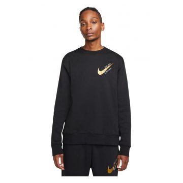 Bluza  Sportswear barbati - fleece moale - croiala lejera - culoare neagra - 80% bumbac/20% poliester