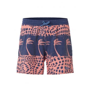 Costum de baie barbati  scurt - uscare rapida - bleumarin/roz -