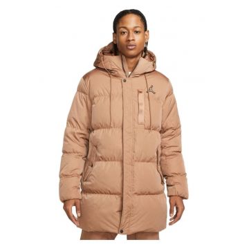 Geaca barbati -  parka cu puf - hidrofug - gluga reglabila - bej - nailon -
