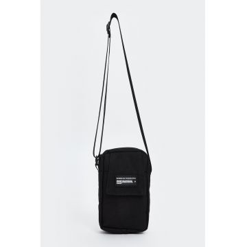 Geanta crossbody cu fermoar - Negru