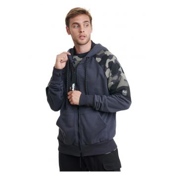 Hanorac barbat -  gluga - fleece interior - bleumarin - bumbac -