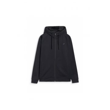 Hanorac sport  negru - cu gluga - uscare rapida - fleece