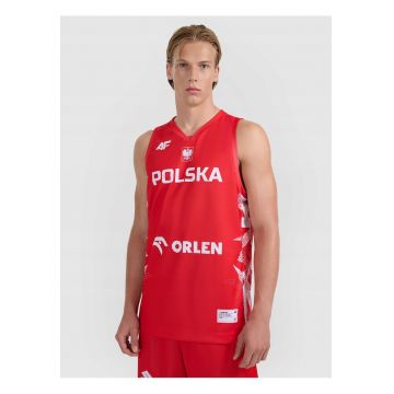 Maiou baschet barbati  personalizabil - rosu - material sintetic