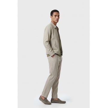 Pantaloni chino din bumbac cu model uni - Bej
