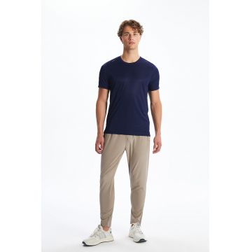 Pantaloni conici cu talie elastica - Maro deschis