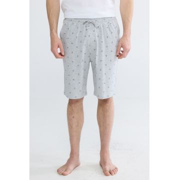 Pantaloni de pijama cu imprimeu grafic - Gri deschis