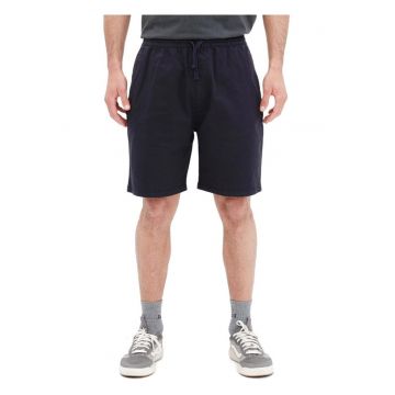 Pantaloni scurti barbati  talie elastica - buzunare laterale - negru - bumbac-elastan