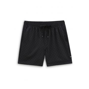 Pantaloni scurti barbati  talie elastica - buzunare laterale - negru - poliester -