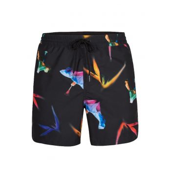 Pantaloni scurti  costume de baie - croiala regulata - uscare rapida - negru - material din poliester reciclat -