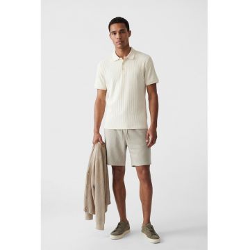 Pantaloni scurti cu snur - Gri melange