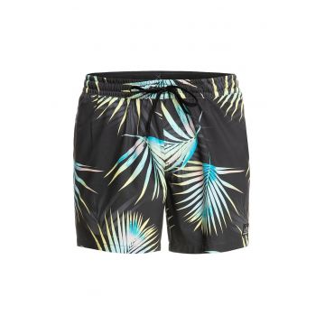Pantaloni scurti de baie cu imprimeu tropical Mix - Albastru/Gri antracit