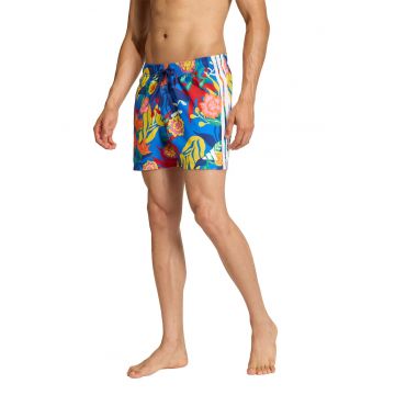 Pantaloni scurti de baie cu snur - Alb/Galben/Albastru inchis
