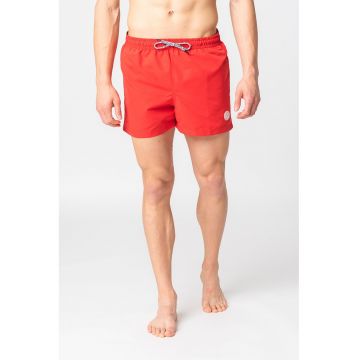 Pantaloni scurti de baie cu snur in talie Remo - Rosu