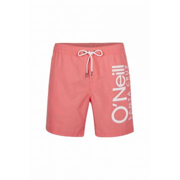 Pantaloni scurti de baie cu snur si logo - Coral