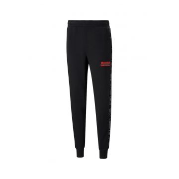Pantaloni sport cu imprimeu - Negru