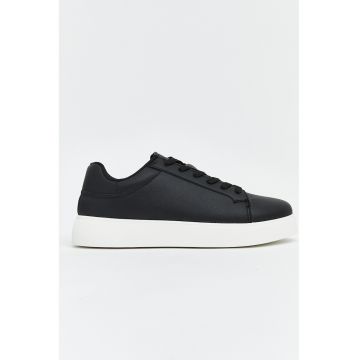Pantofi uni de piele ecologica - Negru