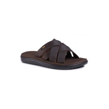 Papuci barbati  Piele naturala/Piele nabuc - Maro
