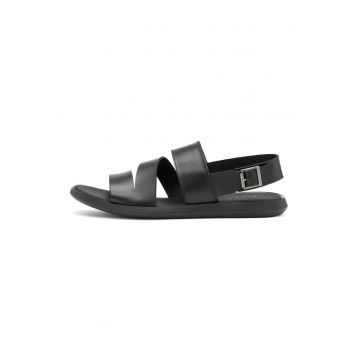 Sandale de piele cu catarama - Negru