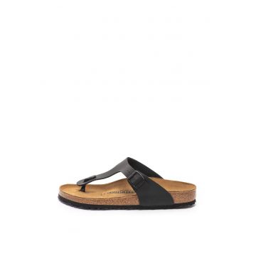 Slapi unisex  model GIZEH_BIRKO-FLOR - Negru/Maro deschis