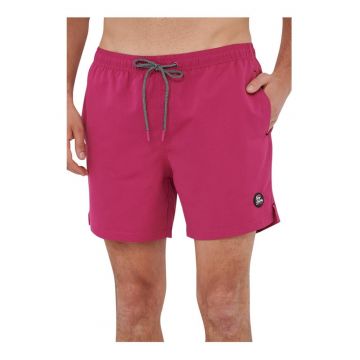 Slipi de baie  talie medie - croiala regulata - magenta - 100% poliester -