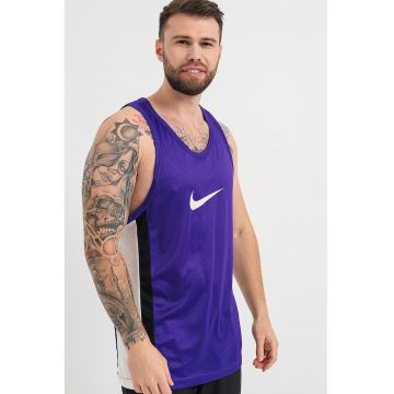 Top cu cu model monograma si tehnologie Dri FIT pentru baschet - Alb/Negru/Ametist