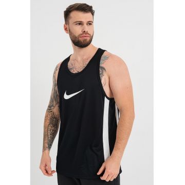Top cu cu model monograma si tehnologie Dri FIT pentru baschet - Alb/Negru