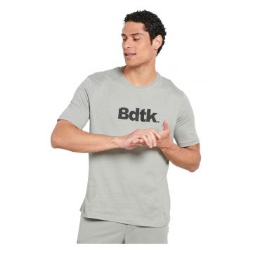 Tricou barbat Bdtk - maneca scurta - gri - bumbac - croiala regulata -